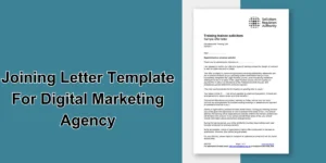 Joining Letter Template For Digital Marketing Agency