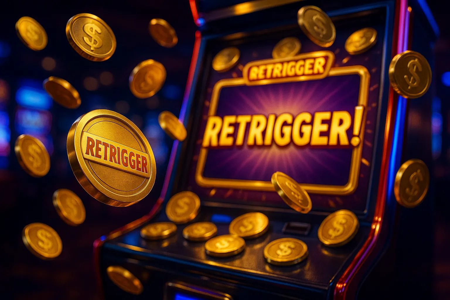 What do retrigger coins mean in slots